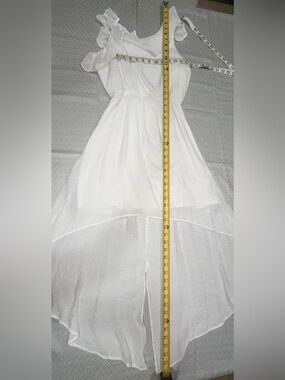 The Edit White Ruffle Strap High-Low Summer Dress